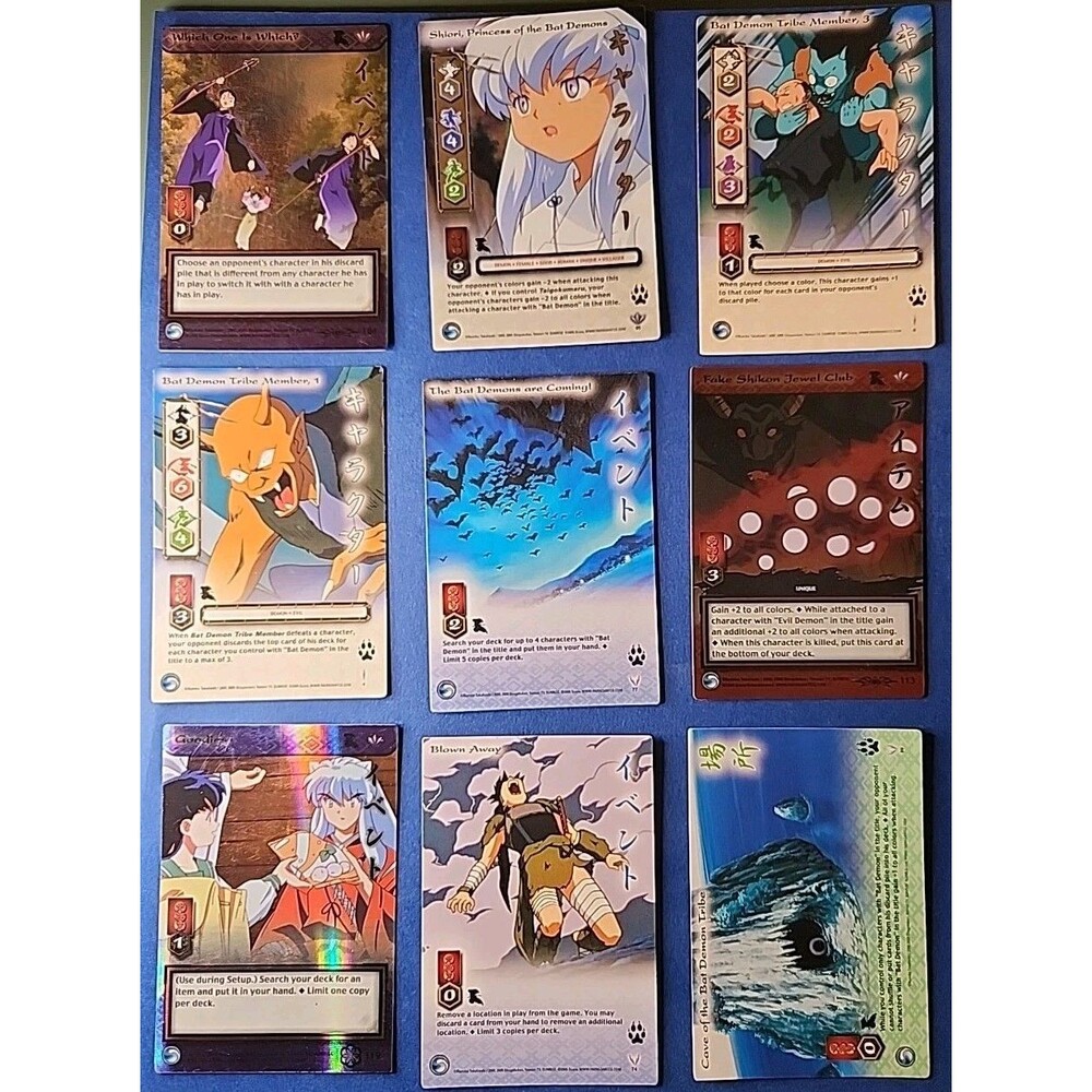 InuYasha TCG Lot Of 9 Cards. 4 Holo